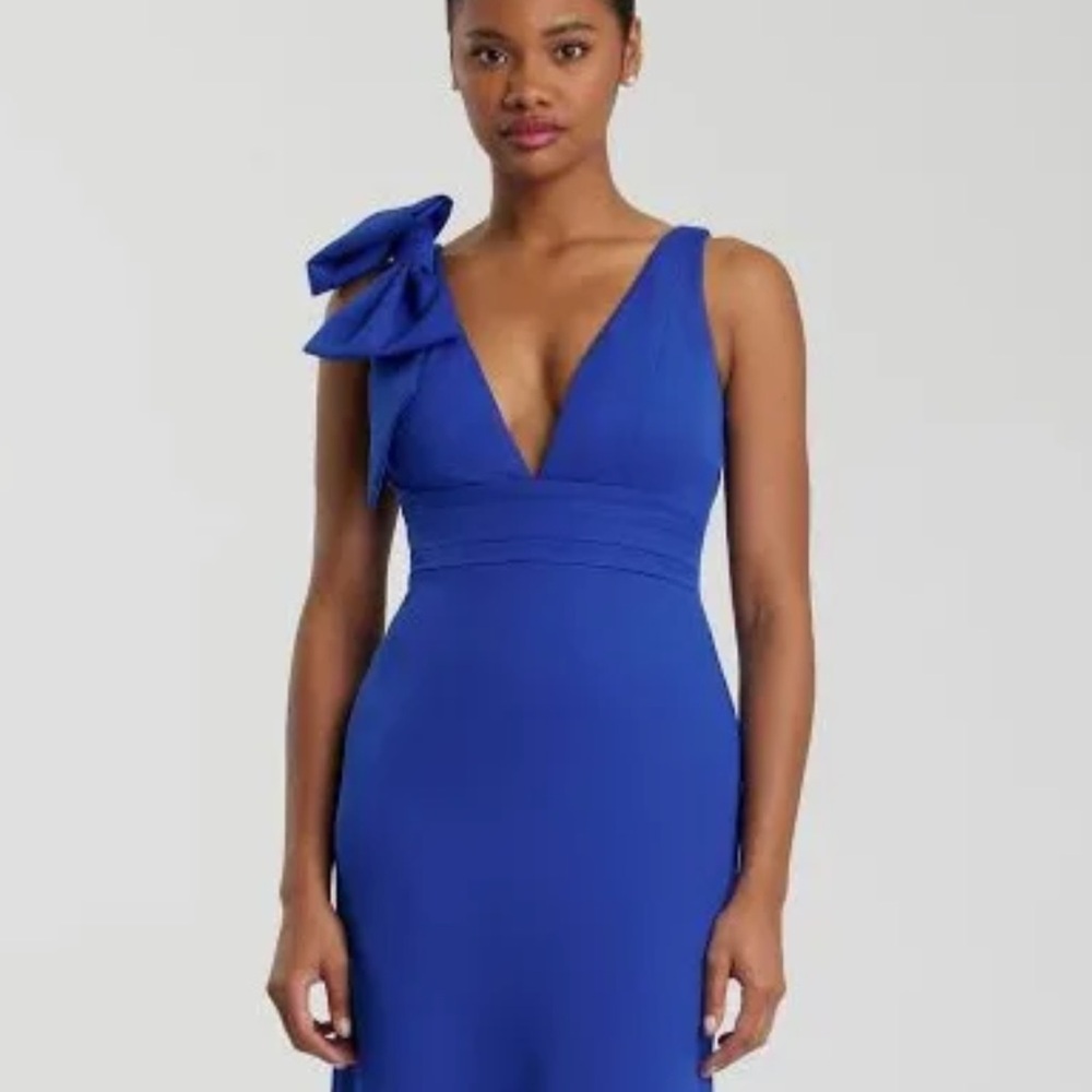 Mac Duggal Royal Blue One Shoulder Dress